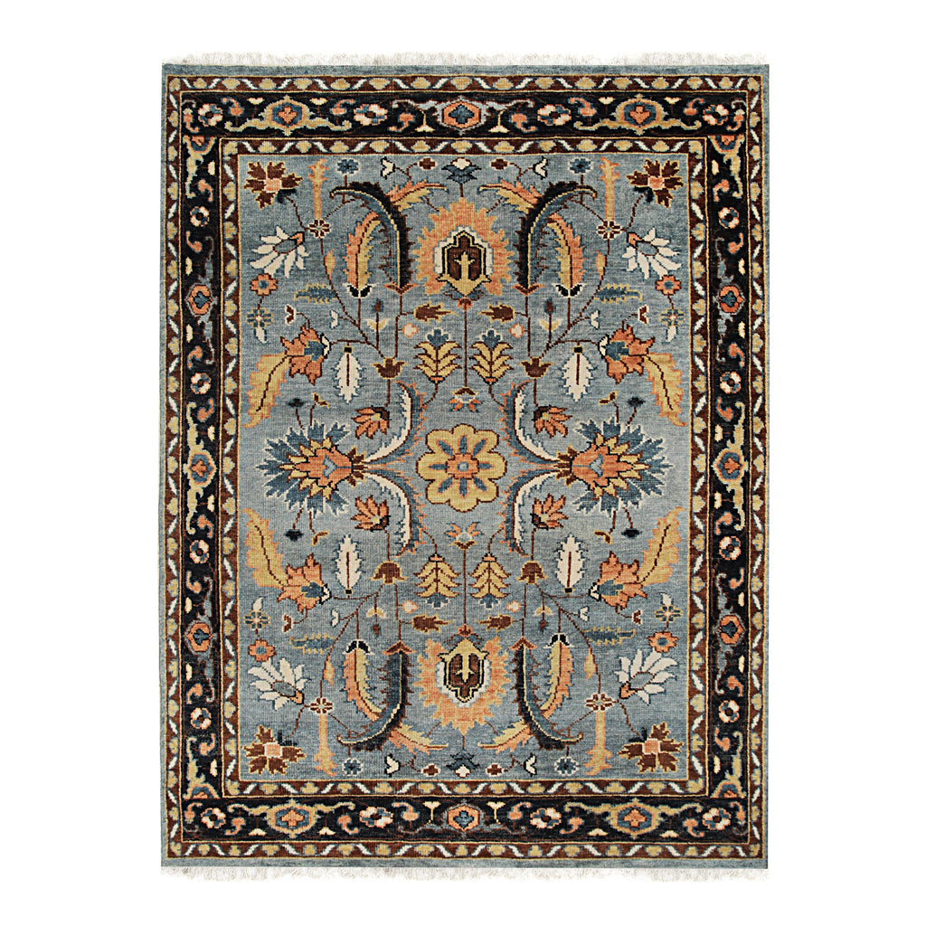 EORC Navy Hand Knotted Wool Knot Rug