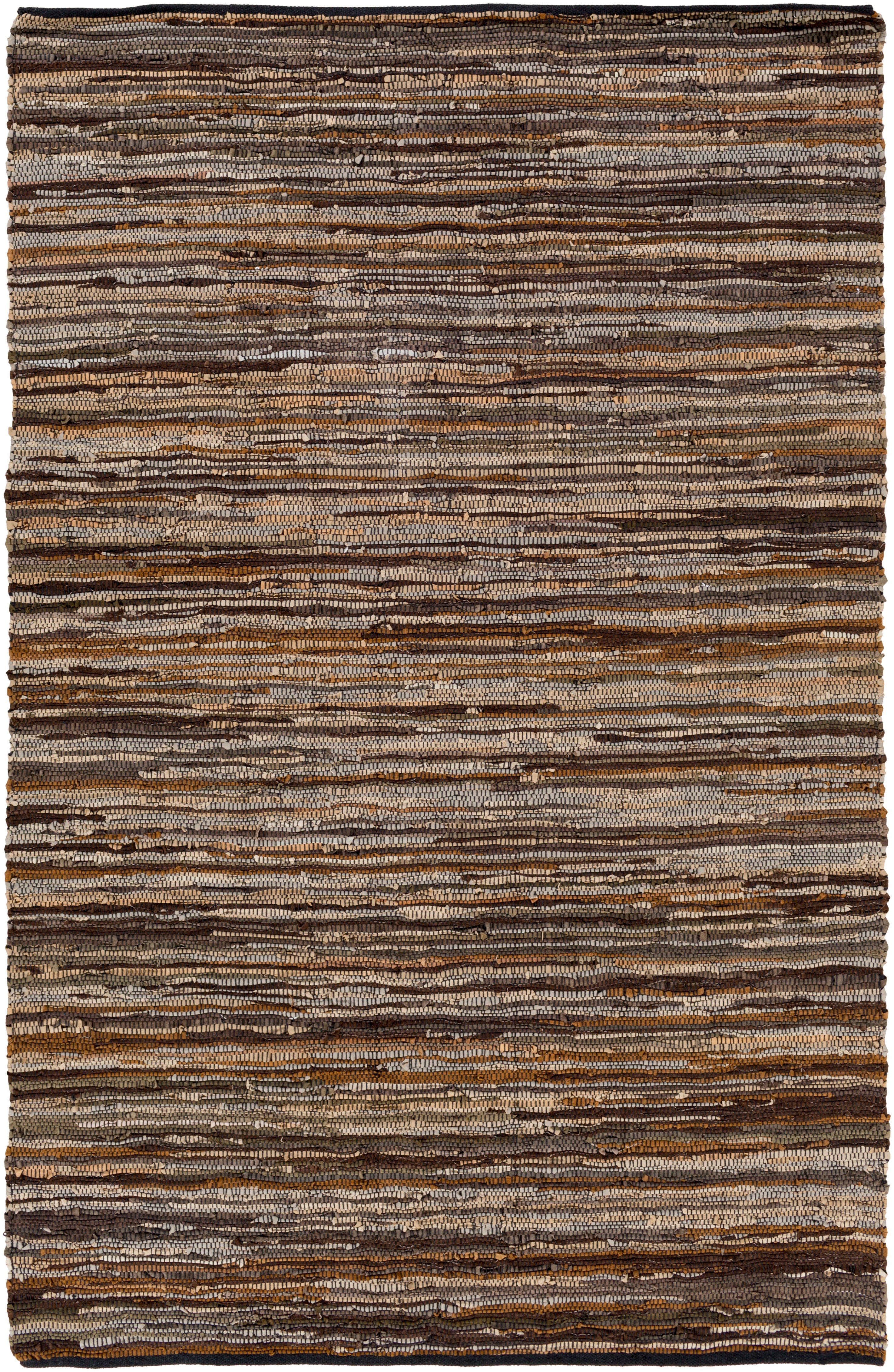 Livabliss Log Cabin LGC1000 Brown/Grey Hides and Leather Area Rug