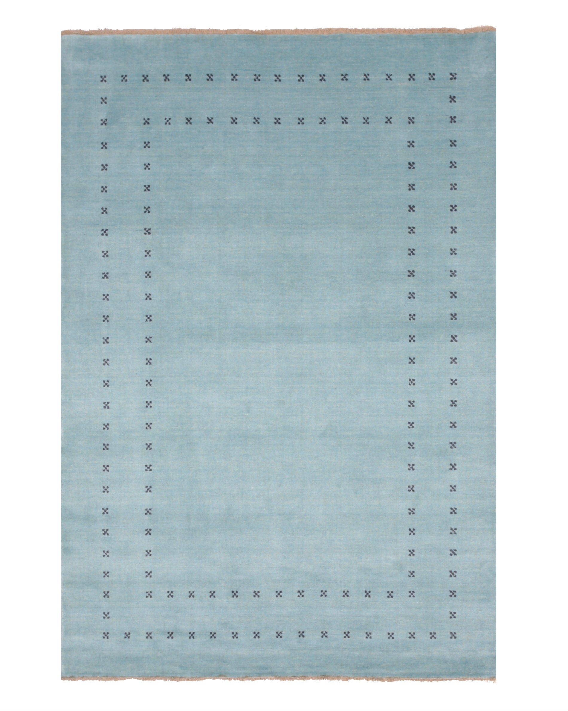 EORC Blue Handmade Wool Lori Baft Rug