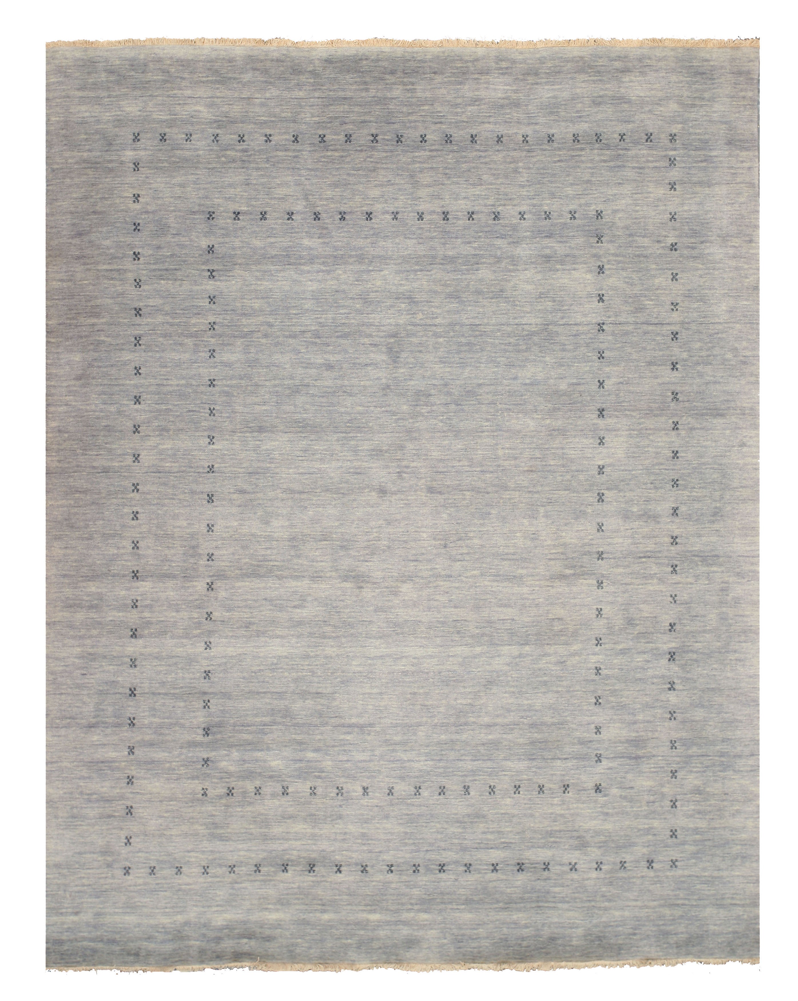 EORC Handmade Wool Gray Traditional Solid Lori Baft Rug