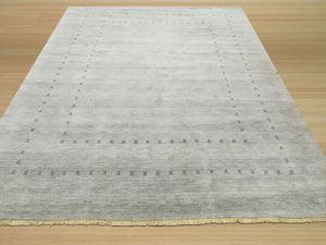EORC Handmade Wool Gray Traditional Solid Lori Baft Rug
