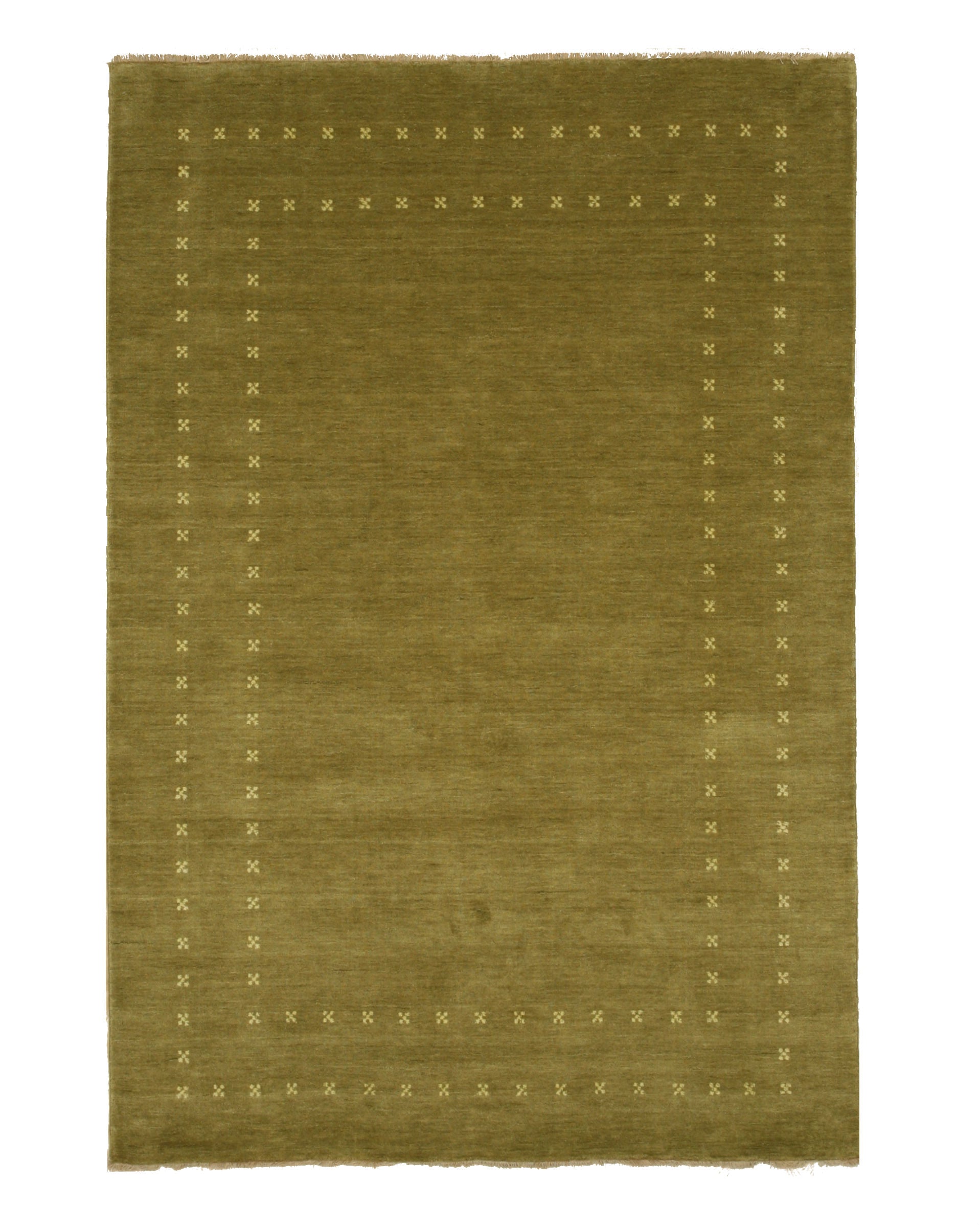 EORC Green Handmade Wool Rug
