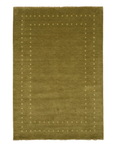 EORC Green Handmade Wool Rug