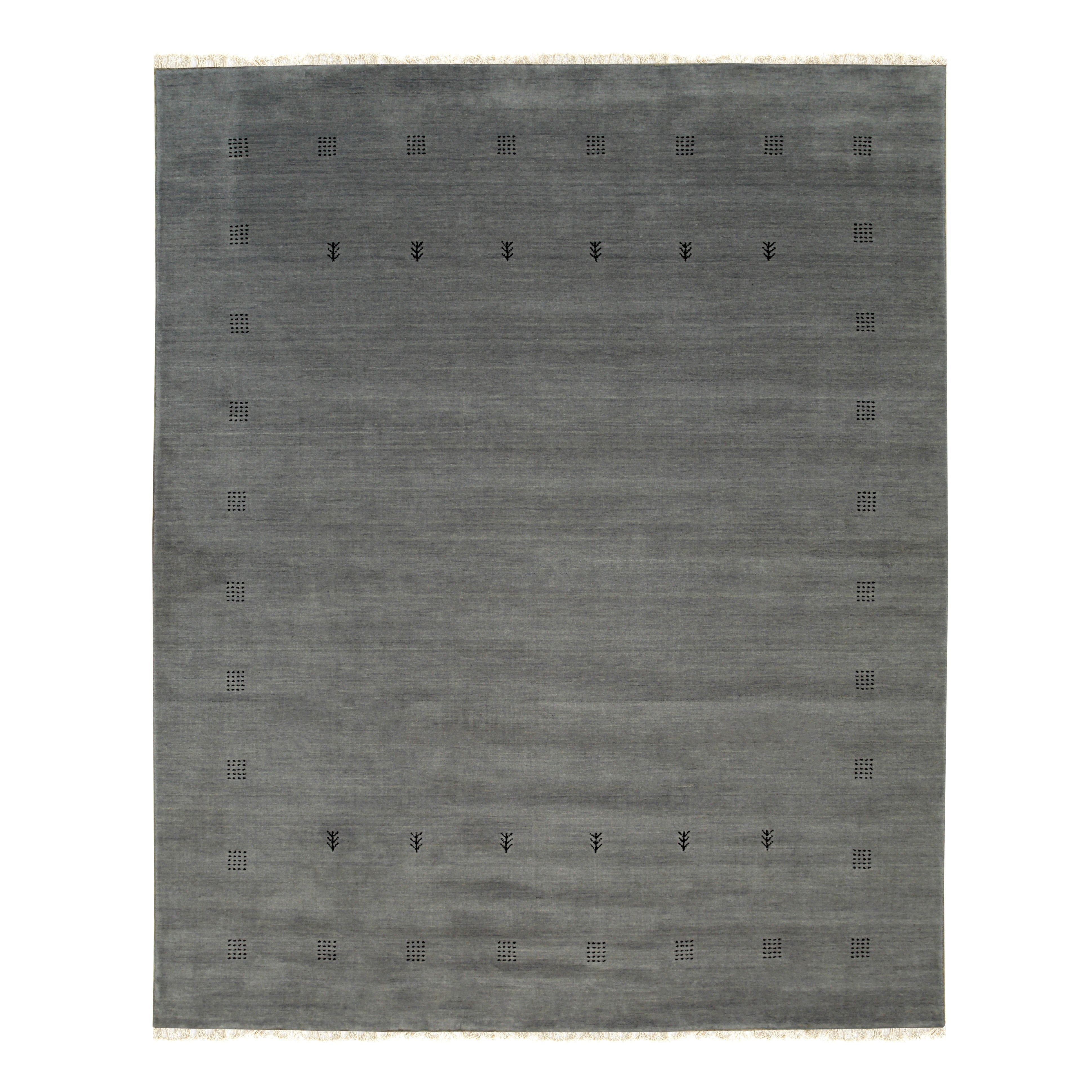EORC Gray Hand Knotted Wool Lori Baft Rug