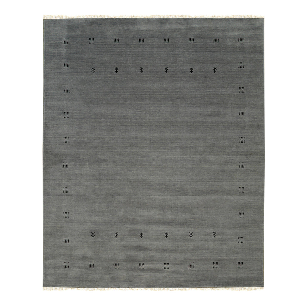 EORC Gray Hand Knotted Wool Lori Baft Rug
