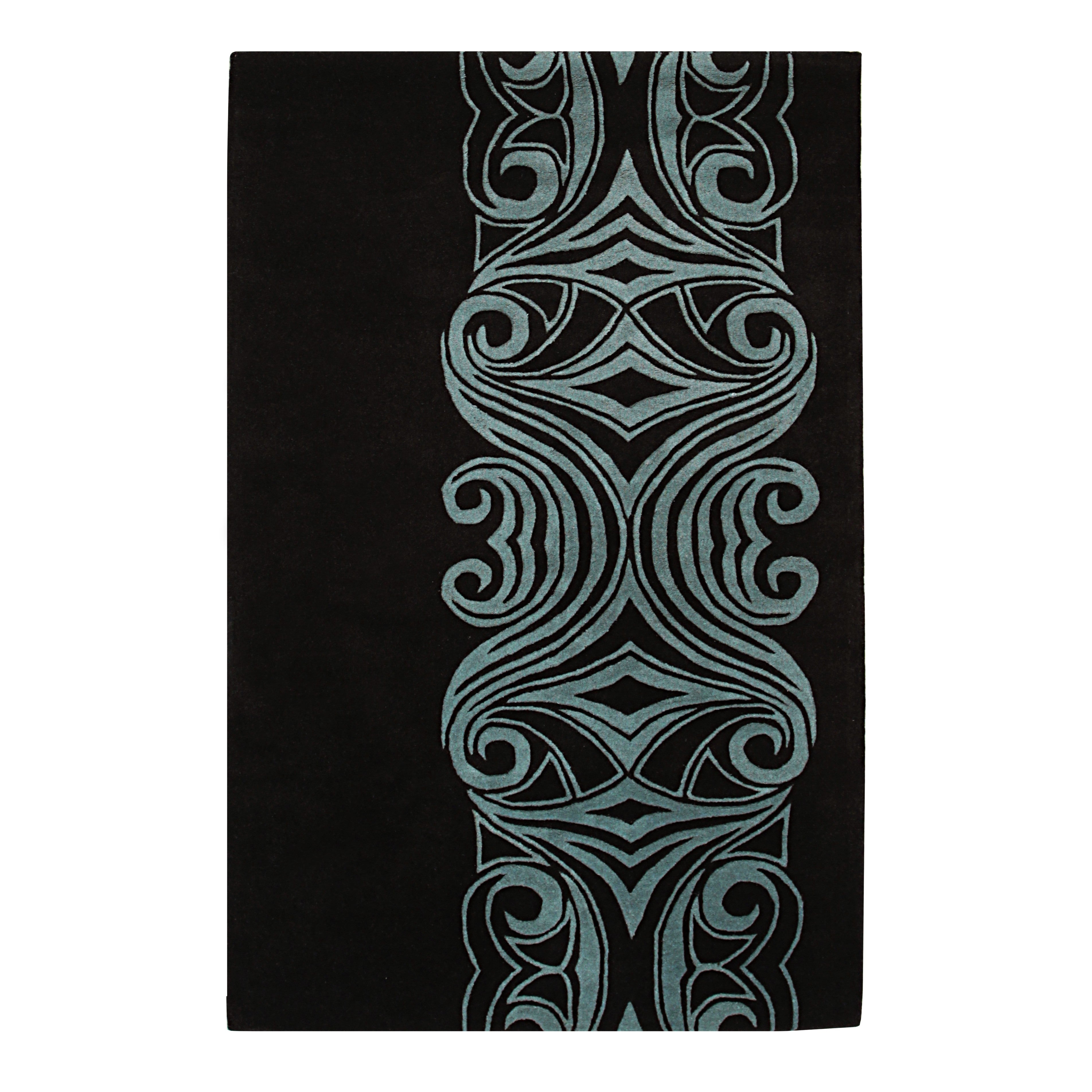 EORC Brown Hand-Tufted Wool Wiled Tufted Rug