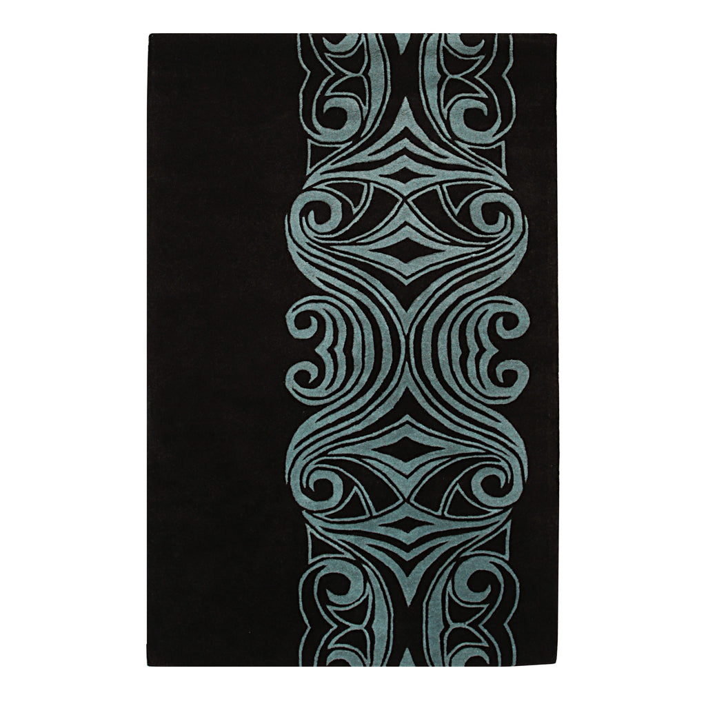 EORC Brown Hand-Tufted Wool Wiled Tufted Rug