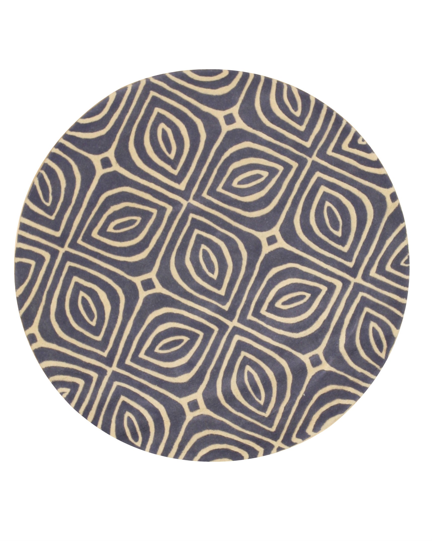 EORC Hand-tufted Wool Blue Contemporary Geometric Marla Rug