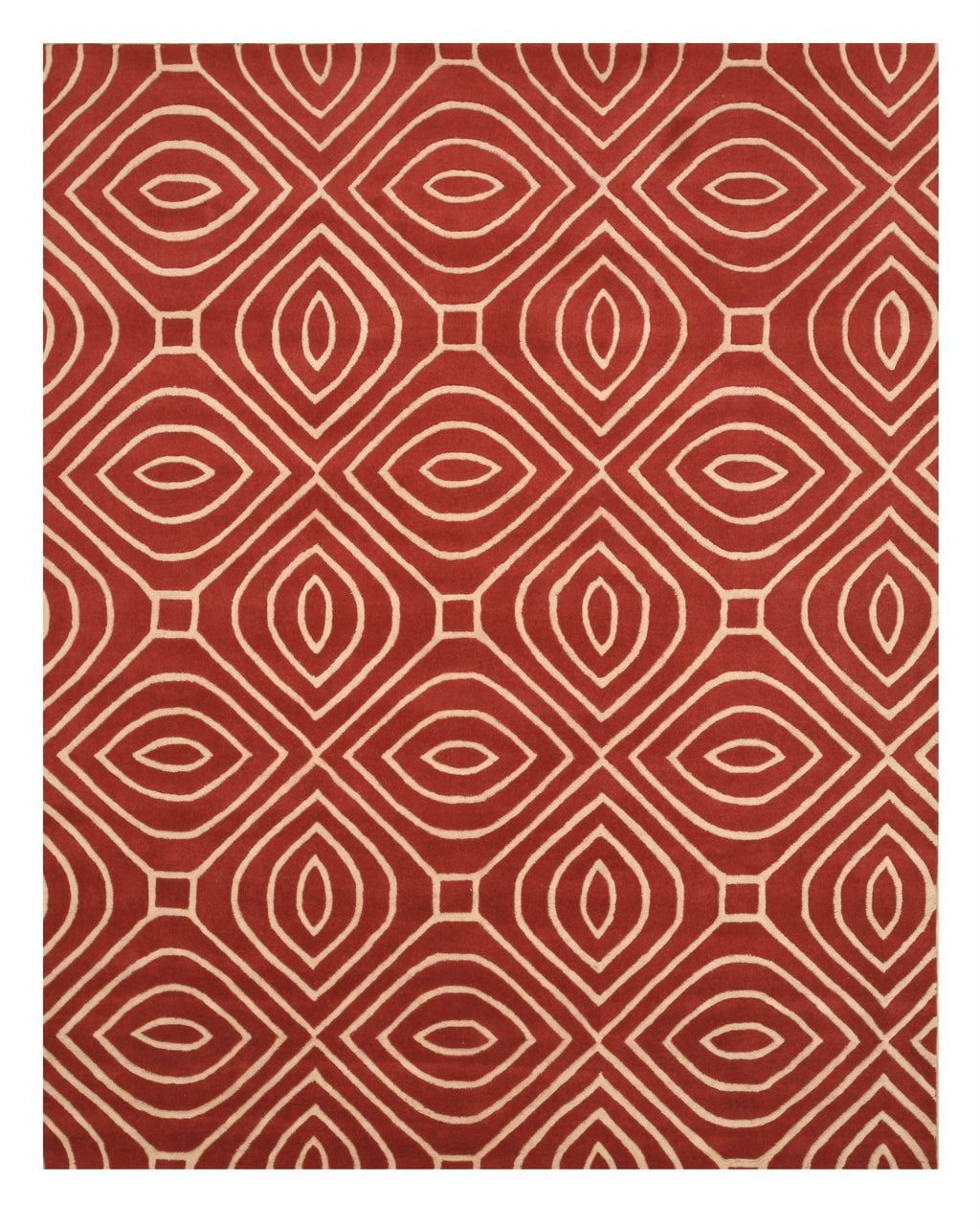 EORC Hand-tufted Wool Gray Contemporary Geometric Marla Rug