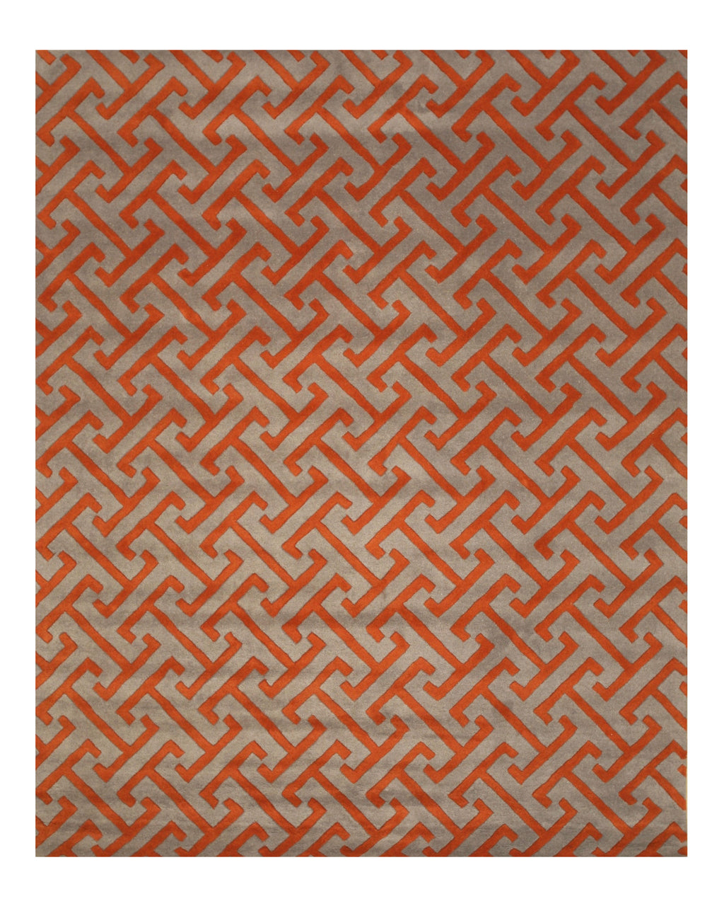 EORC Hand-tufted Wool Gray Contemporary Geometric Harrison Rug