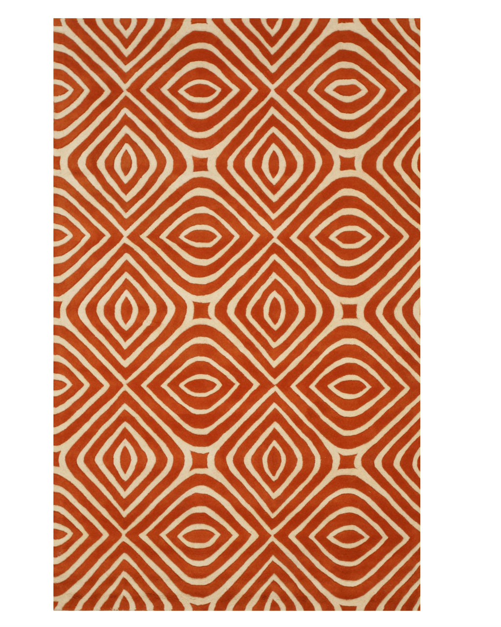 EORC Orange Hand-Tufted Wool Marla Rug  Round