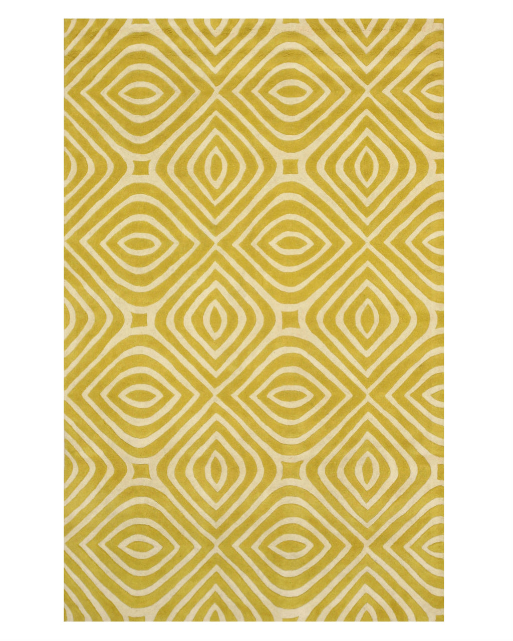 EORC Yellow Hand-Tufted Wool Marla Rug  Round