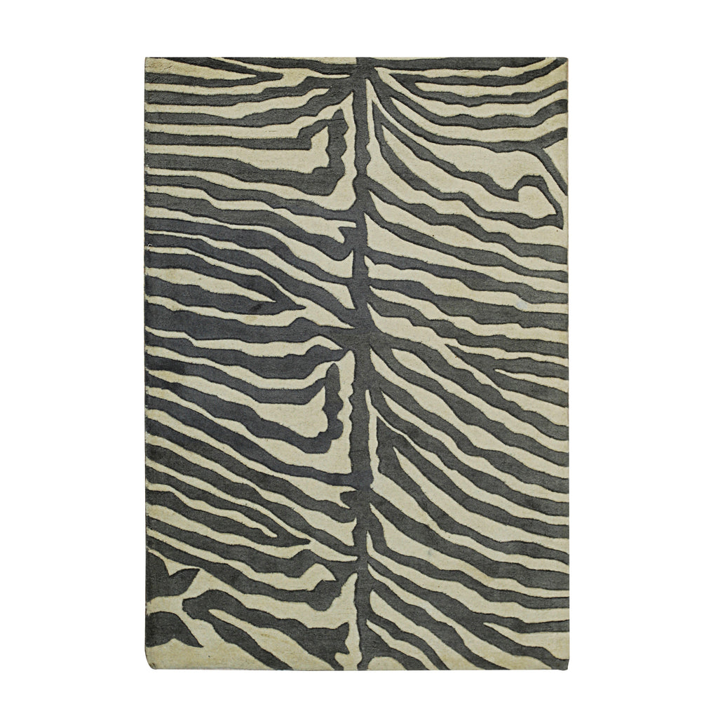 EORC Gray Hand-Tufted Wool Tufted Rug