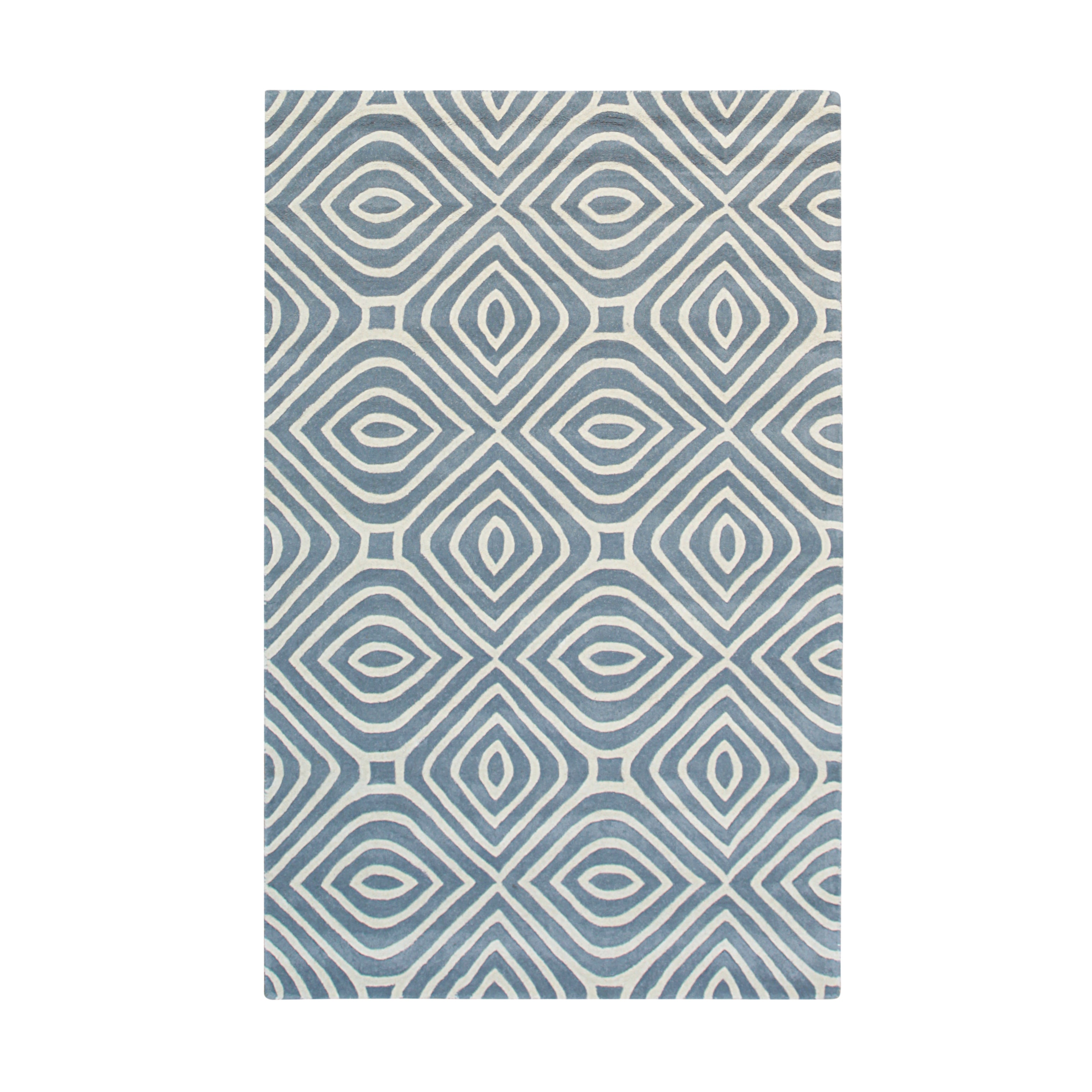 EORC Gray Hand-Tufted Wool Stripes Rug