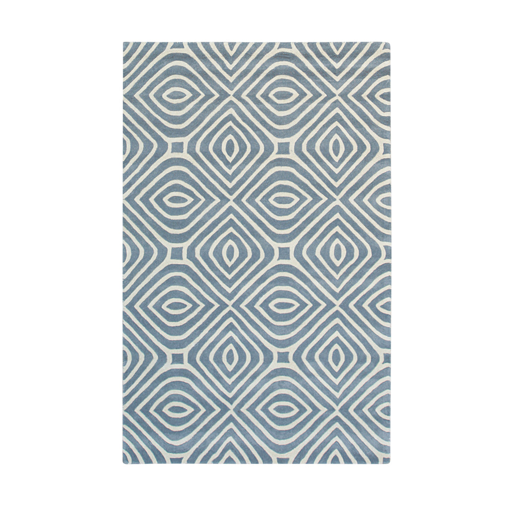 EORC Gray Hand-Tufted Wool Stripes Rug
