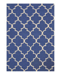 EORC Hand-tufted Wool Blue Traditional Trellis Moroccan Rug
