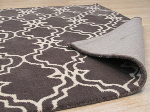 EORC Hand-tufted Wool Gray Traditional Trellis Moroccan Rug