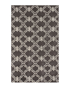 EORC Hand-tufted Wool Gray Traditional Trellis Moroccan Rug