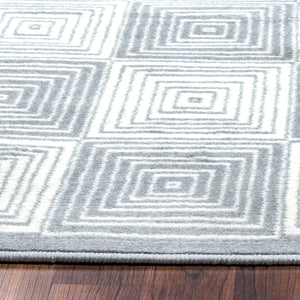 Rizzy Home Millington MG4875 Light Grey Checker Area Rug