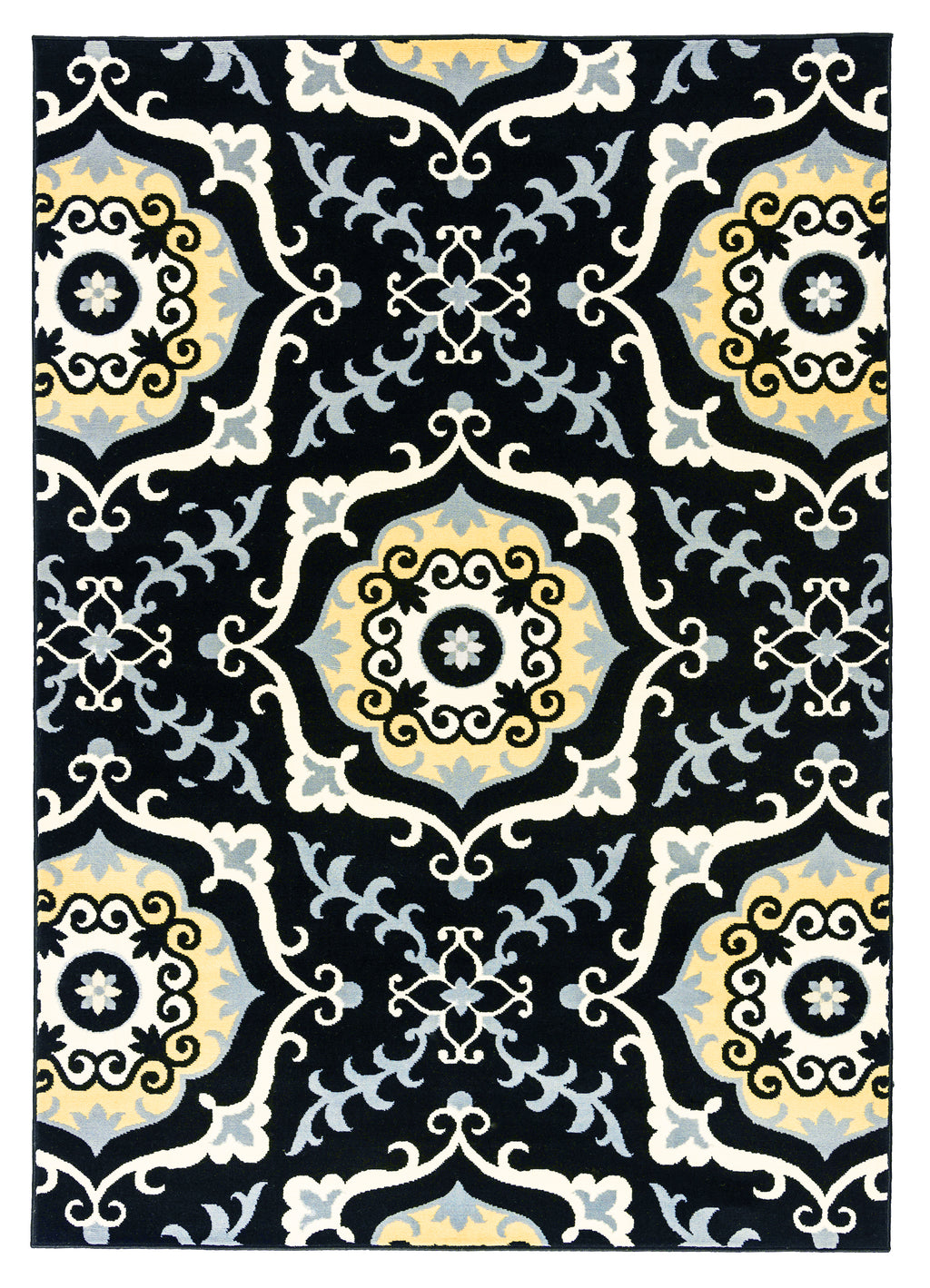Rizzy Home Millington MG4886 Black Ornamental Area Rug