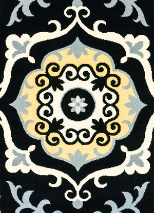 Rizzy Home Millington MG4886 Black Ornamental Area Rug