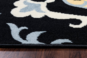 Rizzy Home Millington MG4886 Black Ornamental Area Rug