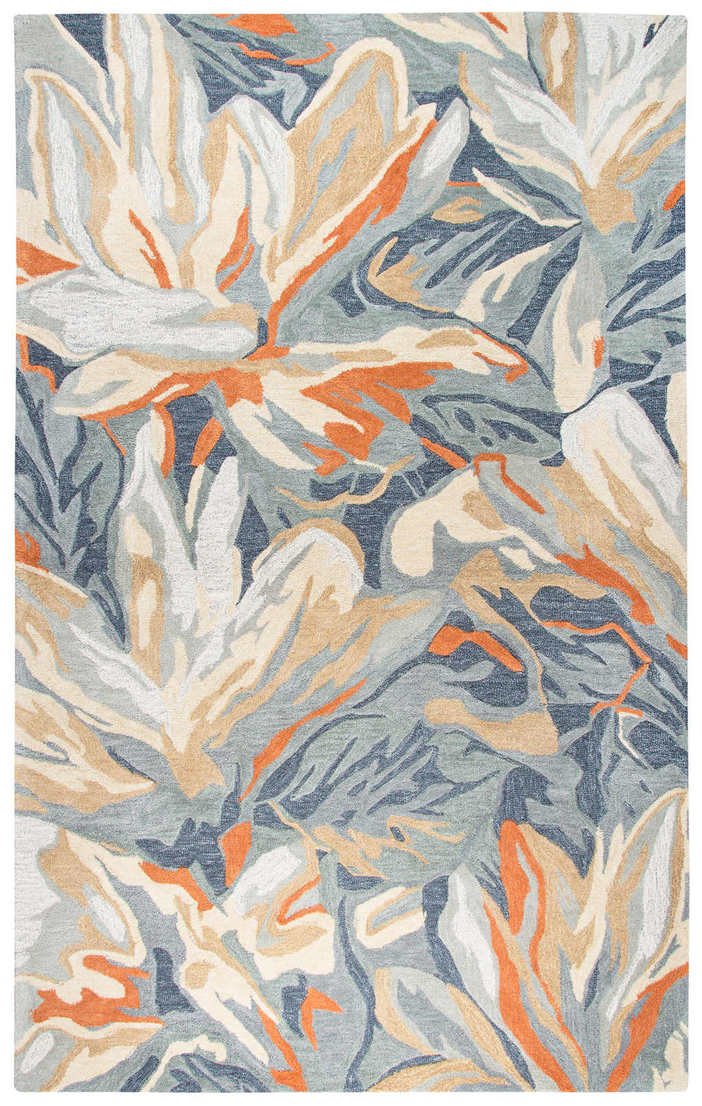 Rizzy Home Mod MO757A Blue Abstrack Floral Area Rug