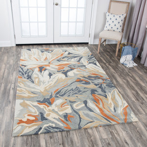 Rizzy Home Mod MO757A Blue Abstrack Floral Area Rug