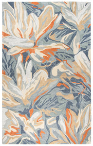 Rizzy Home Mod MO757A Blue Abstrack Floral Area Rug