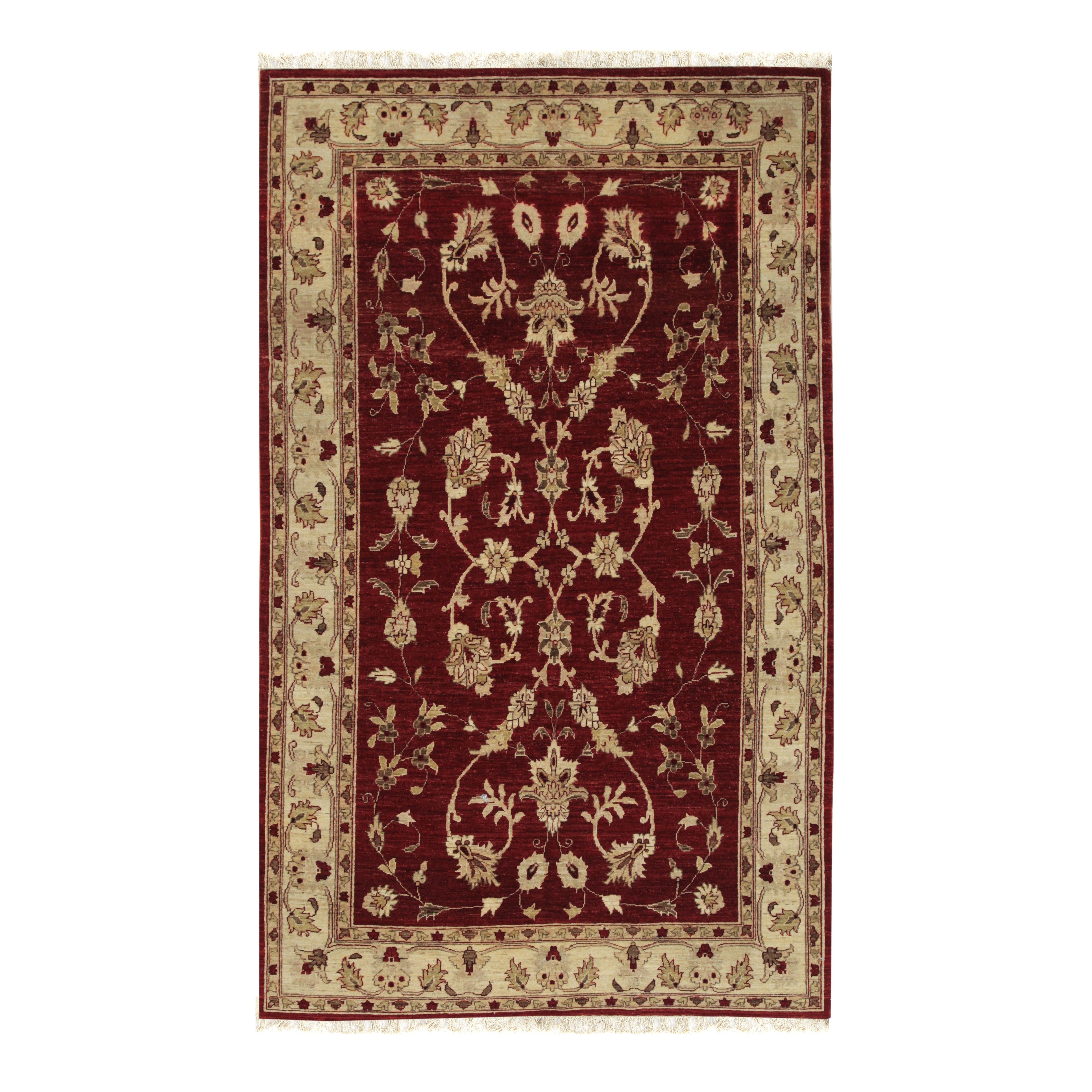 EORC Red Hand Knotted Wool Agra Rug