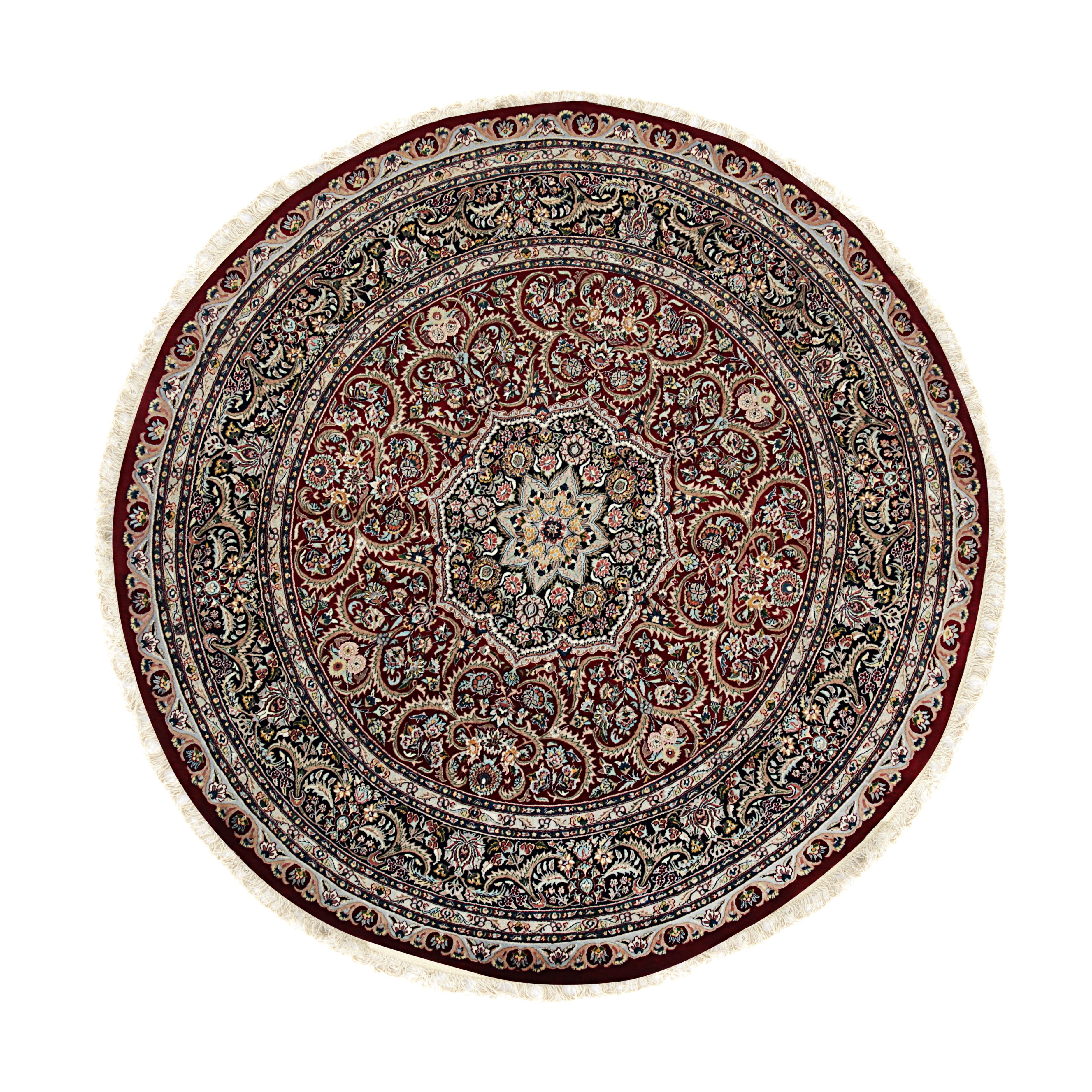 EORC Red Hand Knotted Wool Finely Woven Indo Tabriz Rug  X