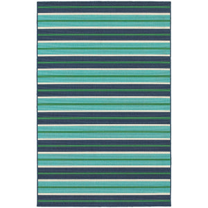 Oriental Weavers Meridian Blue/Green Stripe 9652F Area Rug
