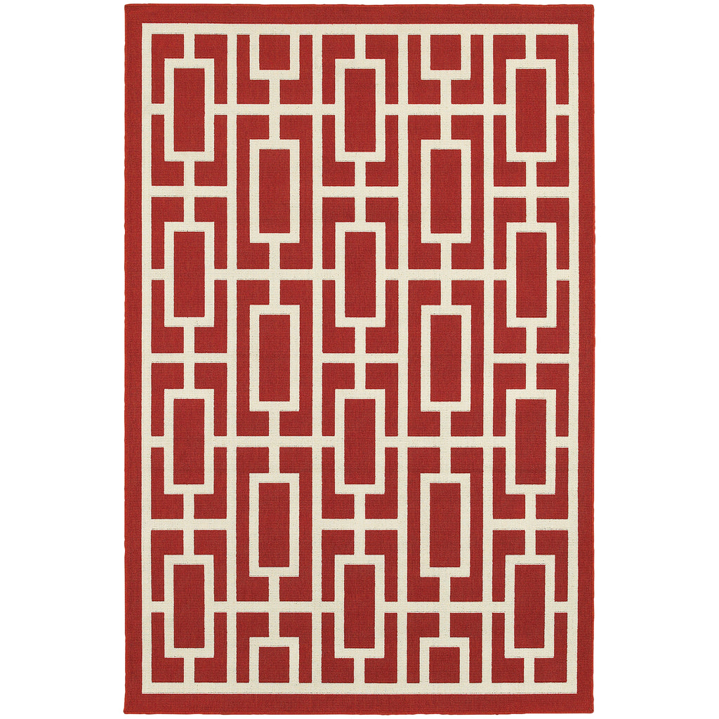 Oriental Weavers Meridian Red/Ivory Geometric 9754R Area Rug