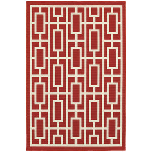 Oriental Weavers Meridian Red/Ivory Geometric 9754R Area Rug