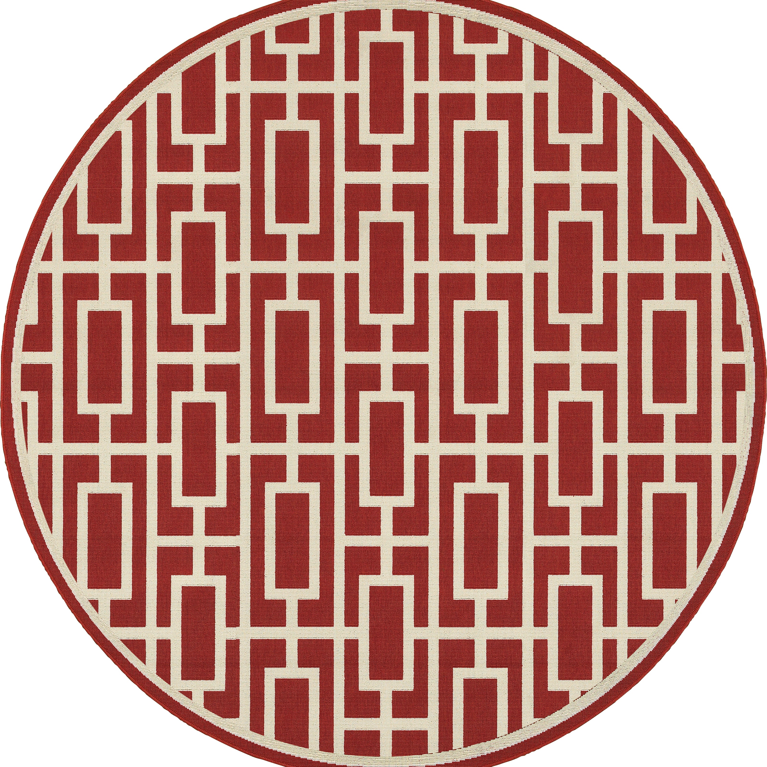 Oriental Weavers Meridian Red/Ivory Geometric 9754R Area Rug
