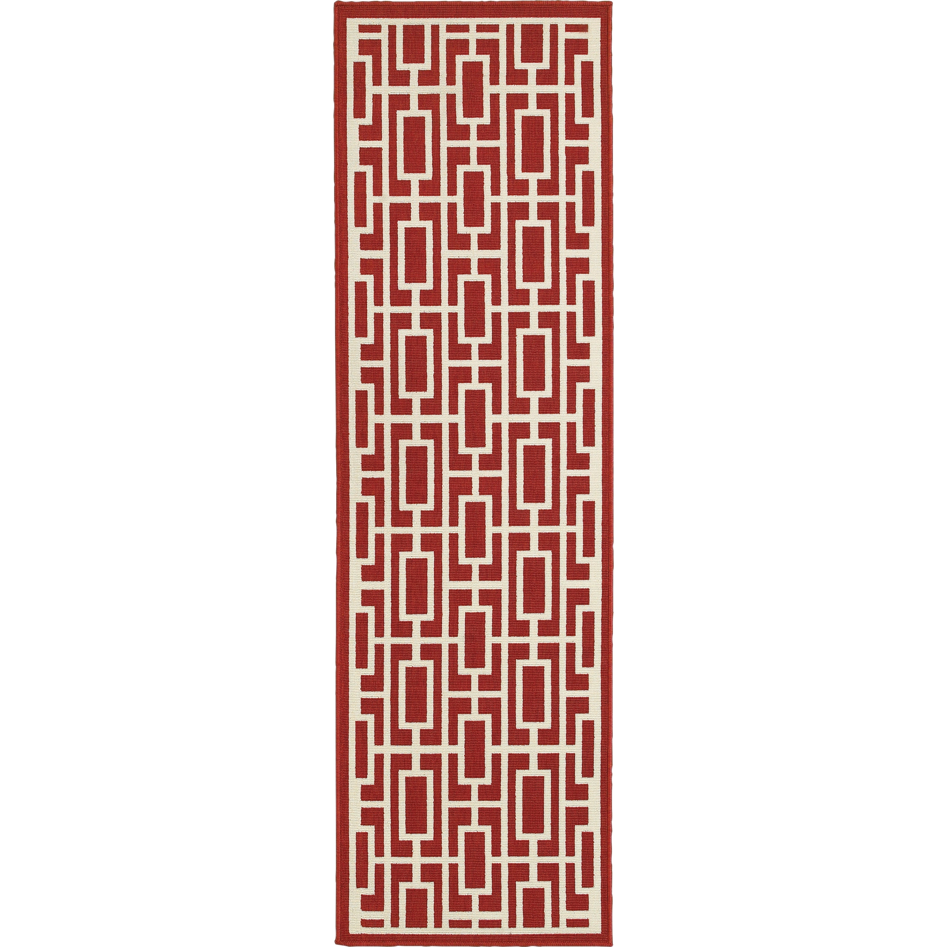 Oriental Weavers Meridian Red/Ivory Geometric 9754R Area Rug