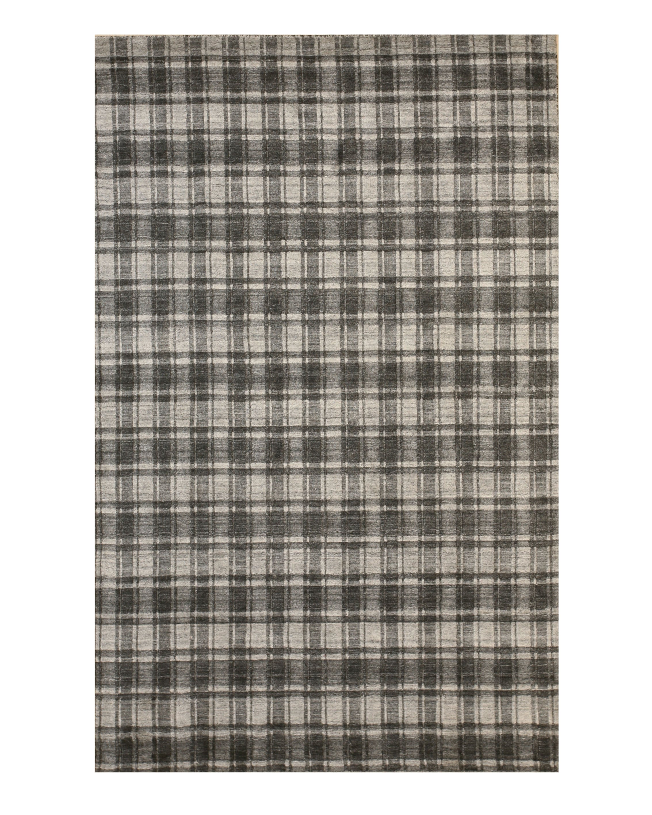 EORC Gray Handmade Bamboo Silk Thomas Rug