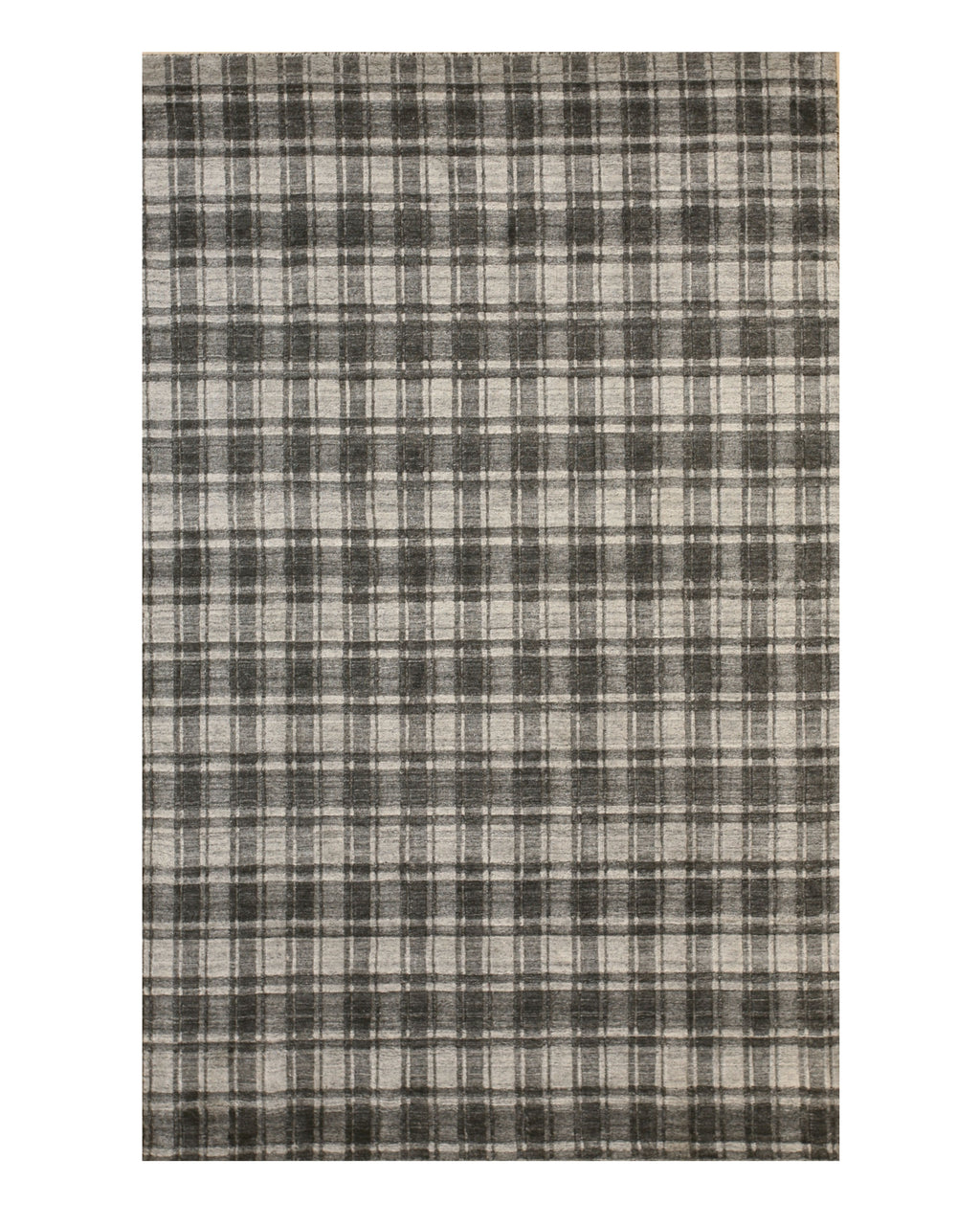 EORC Gray Handmade Bamboo Silk Thomas Rug