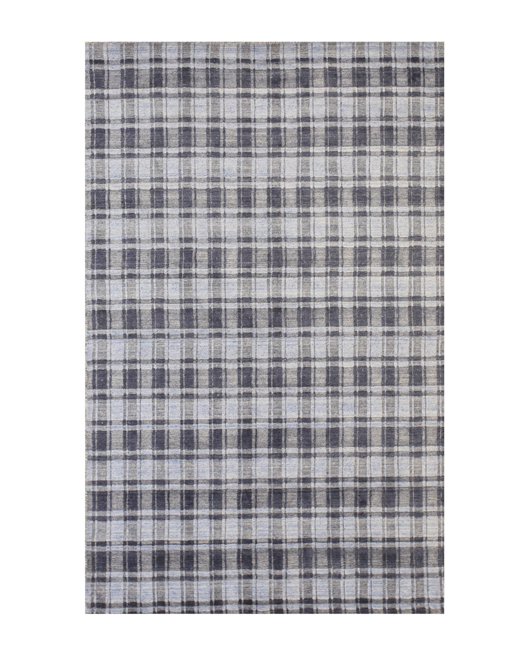 EORC Blue Handmade Bamboo Silk Thomas Rug