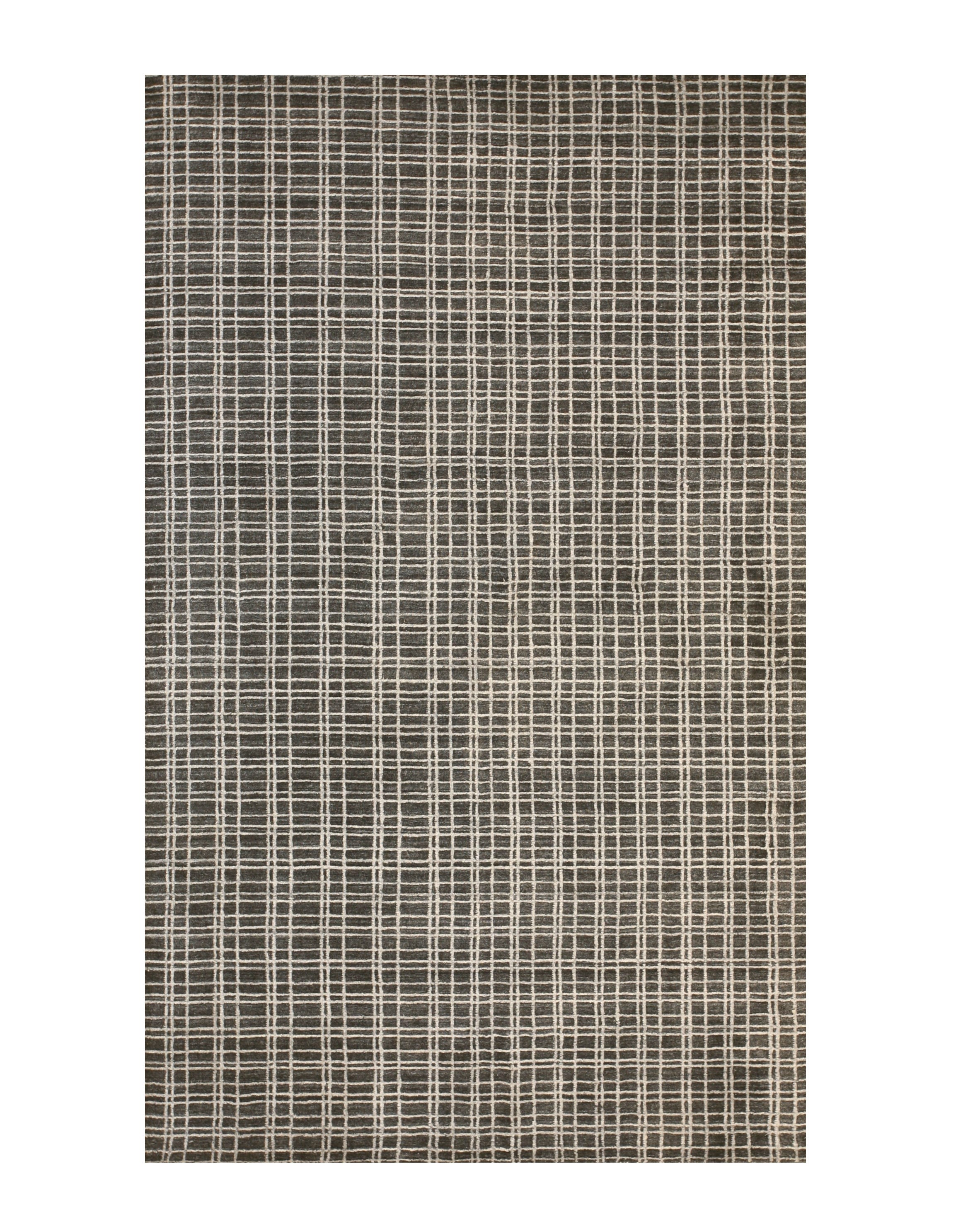 EORC Gray Handmade Bamboo Silk Thomas Rug