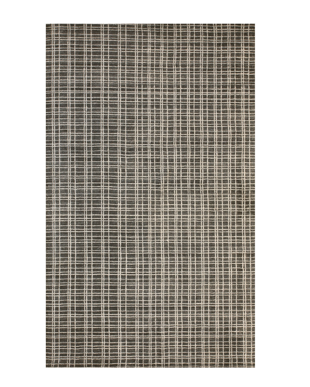 EORC Gray Handmade Bamboo Silk Thomas Rug