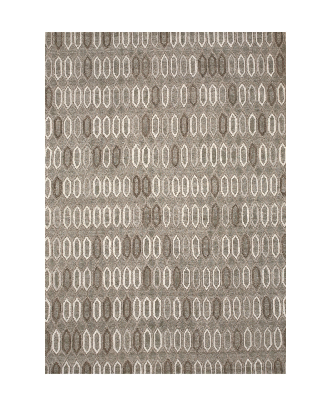 EORC Brown Handmade Wool & Viscose Raga Rug