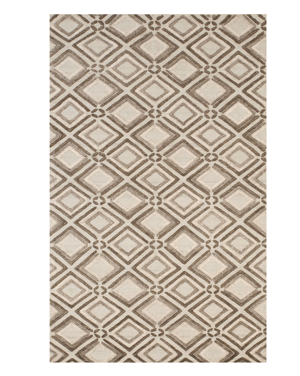 EORC Beige Handmade Wool Raga Rug