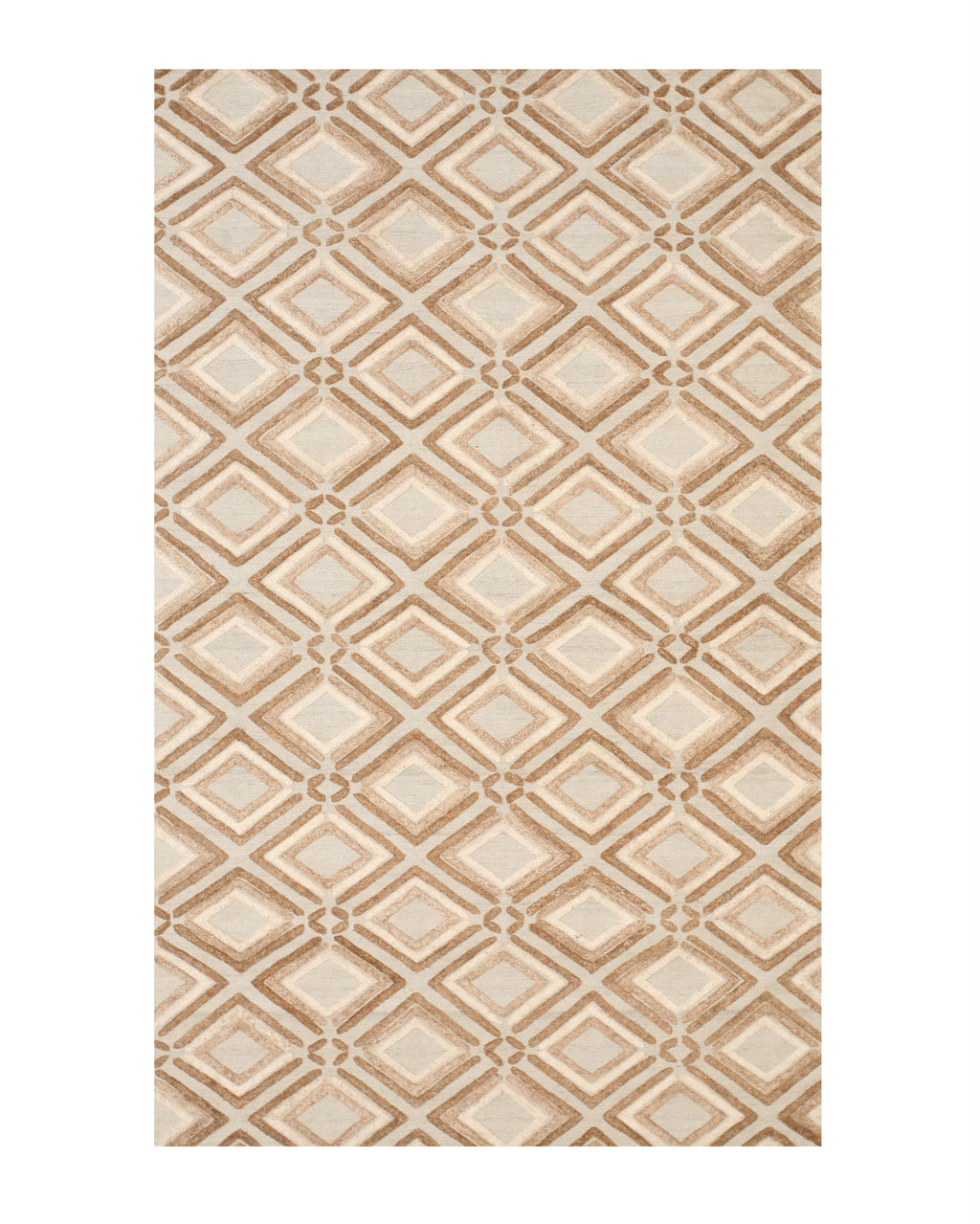EORC Brown Handmade Wool Raga Rug