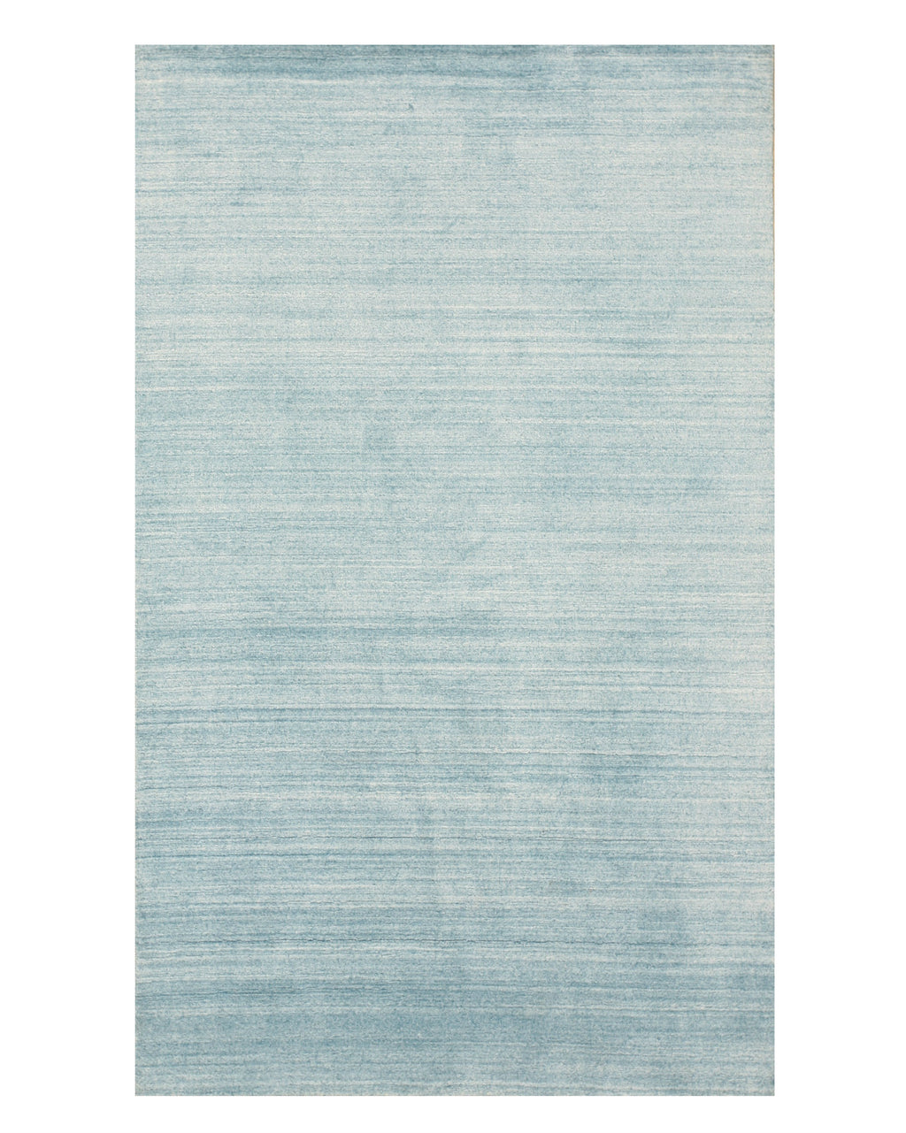 EORC Handmade Wool & Viscose Blue Contemporary Solid Urban Rug