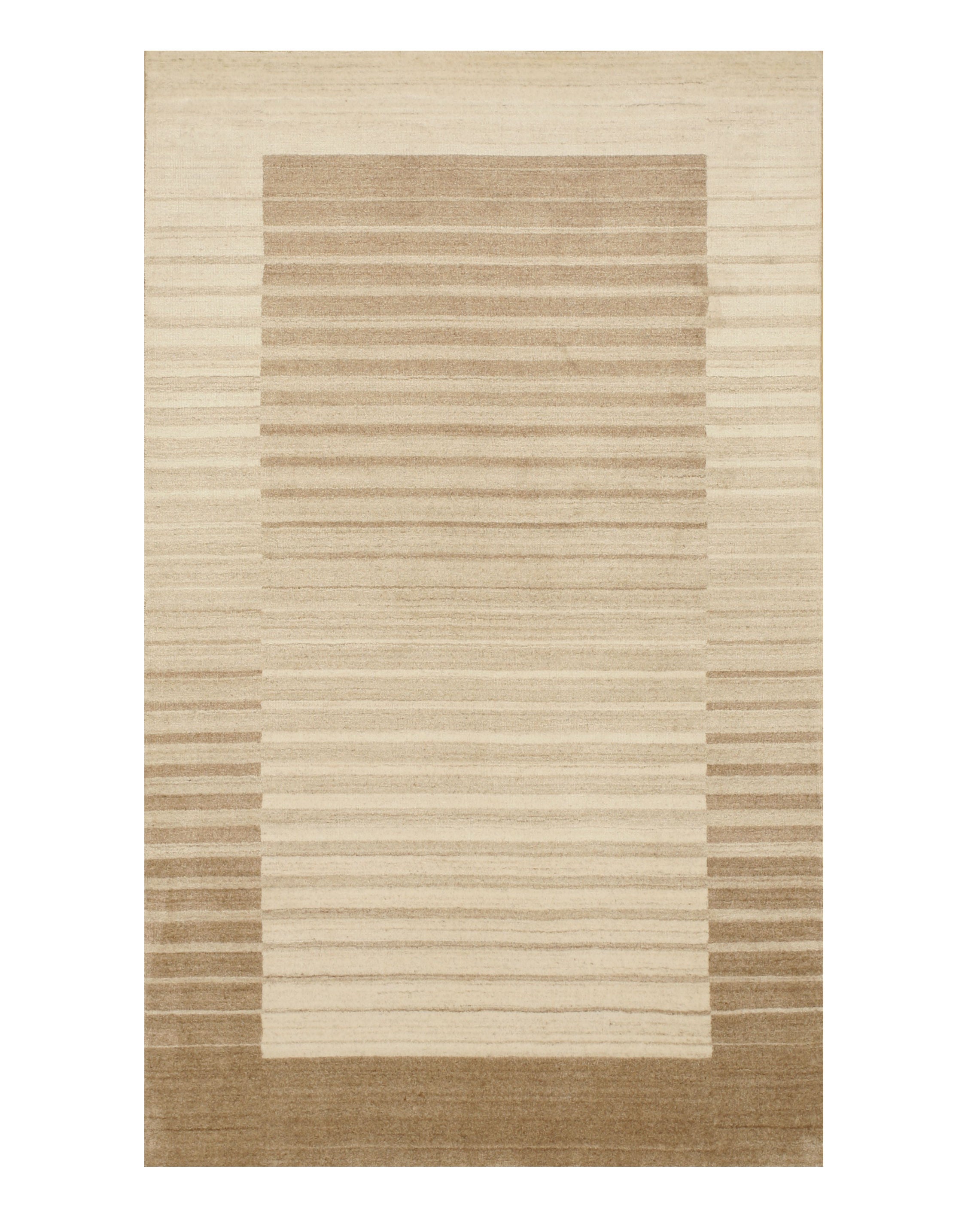 EORC Ivory Handmade Wool & Viscose Urban Rug