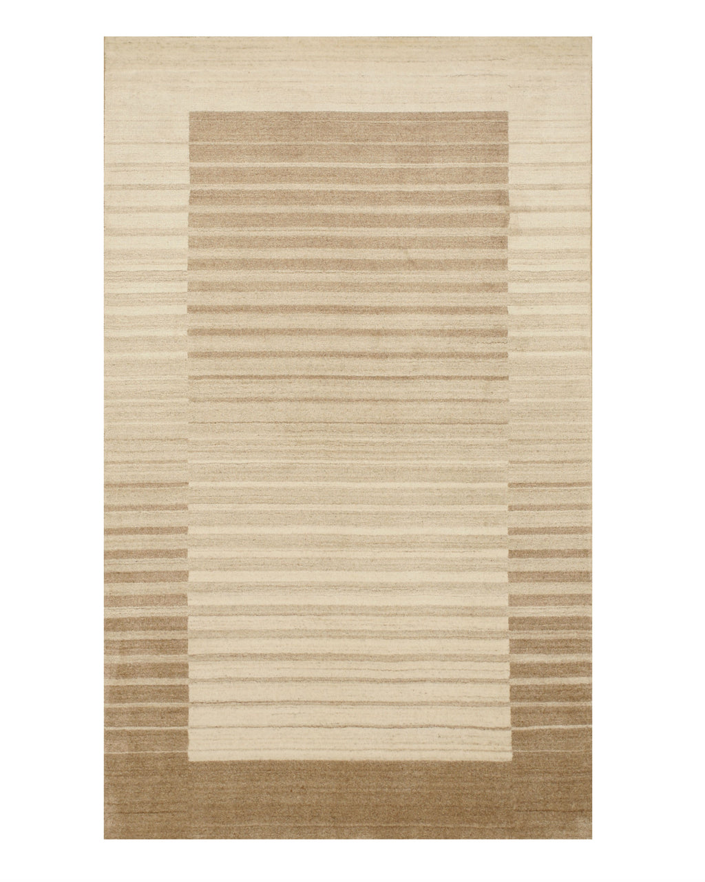 EORC Ivory Handmade Wool & Viscose Urban Rug