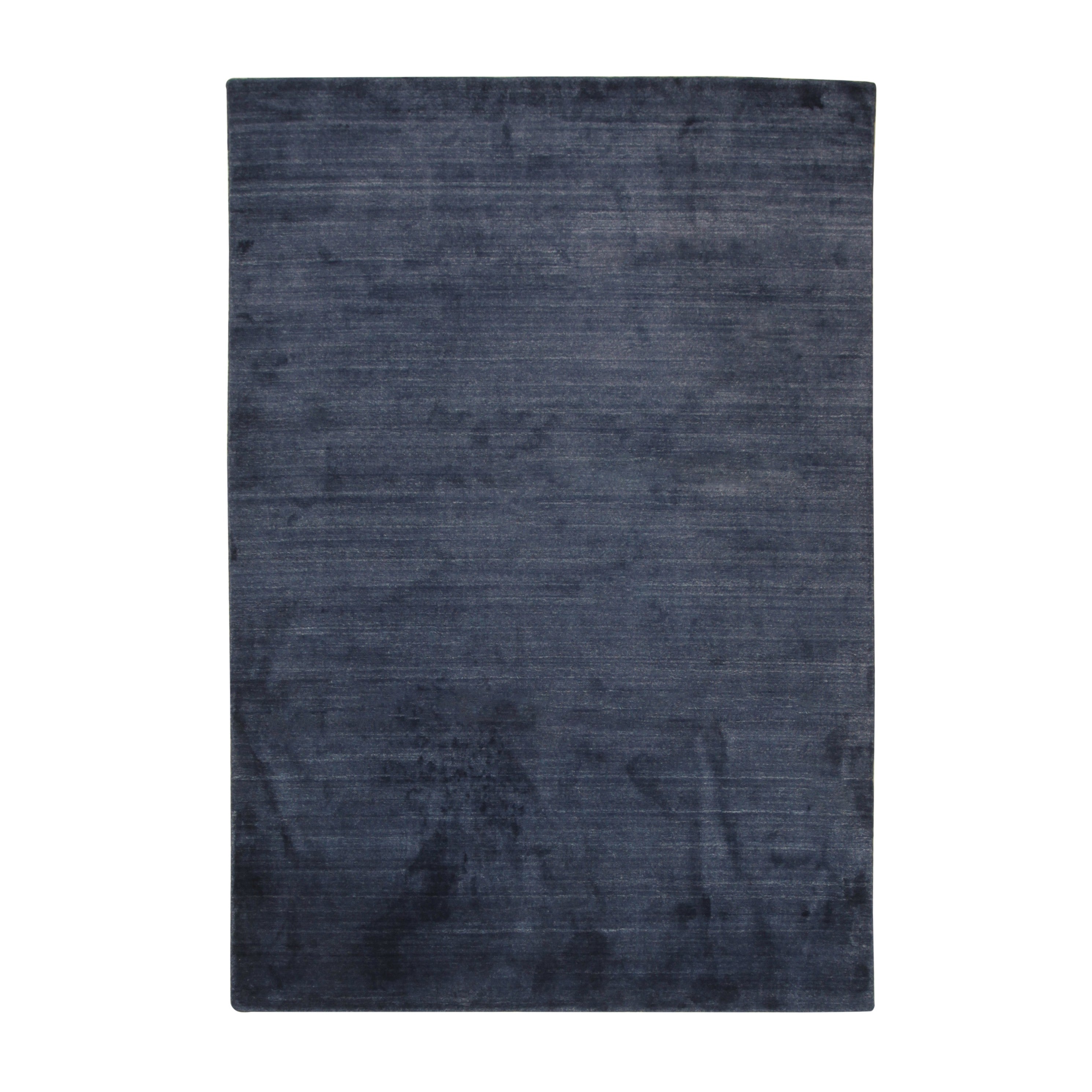 EORC Navy Handmade Wool & Viscose Loom Urban Rug