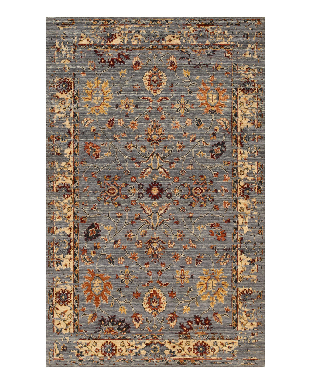EORC Blue Wool Bohemian Oushak Rug