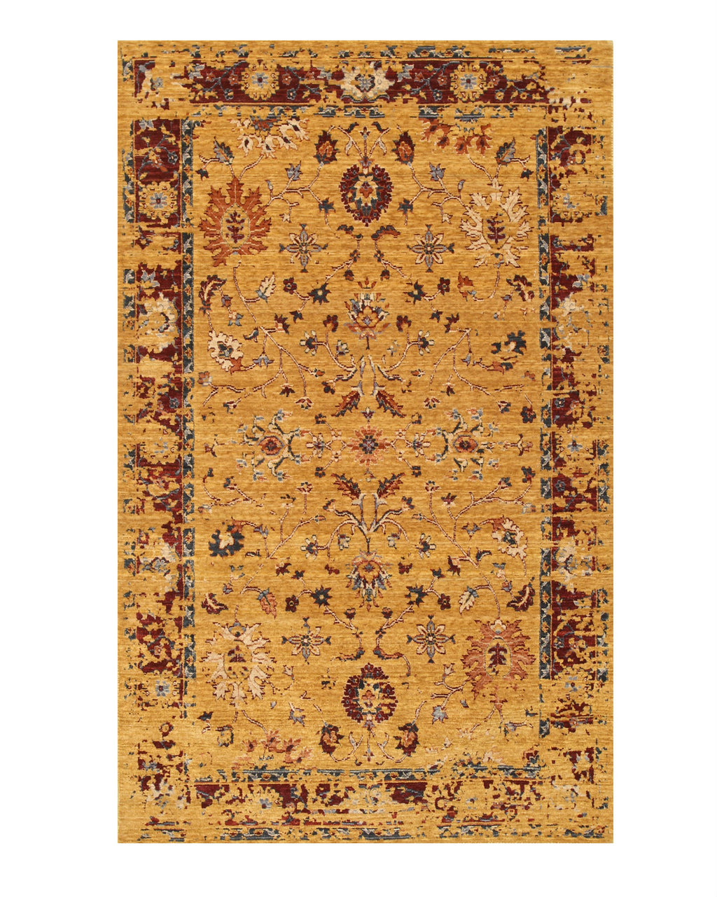 EORC Gold Wool Bohemian Oushak Rug